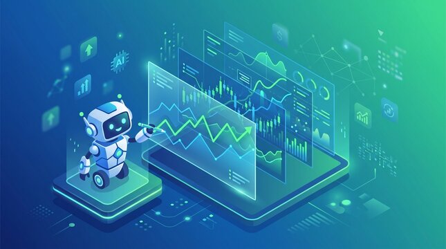 ai trading algorithm illustration vector