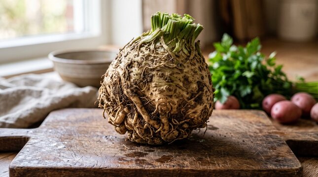Raw whole celeriac
