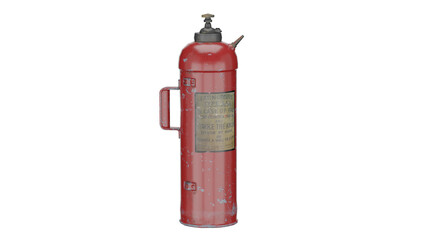 Obraz premium 3d rendering of a red fire extinguisher with worn surface