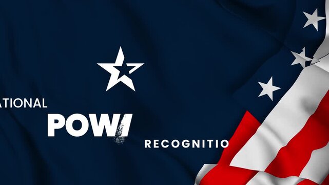 Patriotic POW MIA Recognition Day Design with American Flag,animation