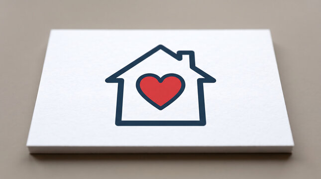 House with heart icon symbolizing love and home