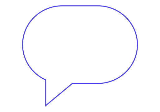 Indigo Round Speech Bubble Outline Icon Isolated on Transparent Background PNG Chat Vector