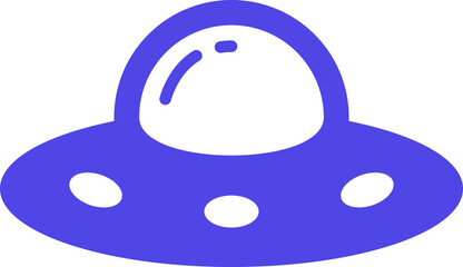 Indigo UFO Flying Saucer Alien Spaceship Icon Isolated on Transparent Background PNG Vector © House of Designs