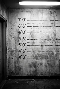 Gritty Prison Mugshot Height Chart Wall Texture.
