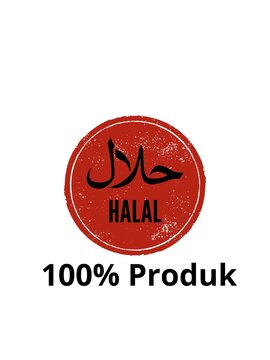 Halal Logo 100 Percent Product Red Stamp With Arabic Text For Muslim Food Packaging