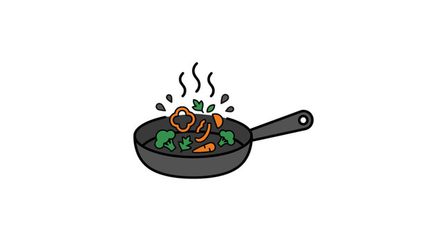 Cooking pan with food inside.