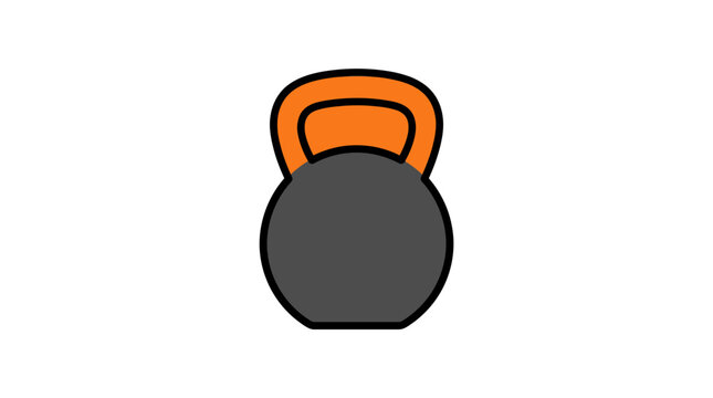 Colorful kettlebell fitness weight equipment.