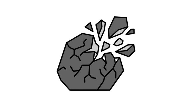Cracked Rock Breaking Apart Slowly.