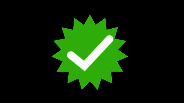 Simple Starburst Fill Check Mark Animation for Security, Security Starburst Fill Check Mark Symbol Animation