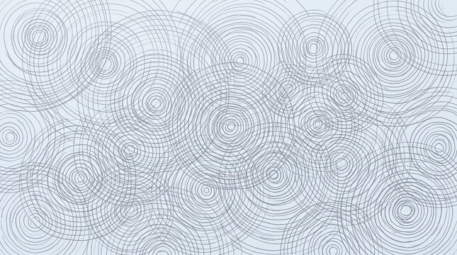 Concentric circles and linear patterns form an abstract sketch on a light background