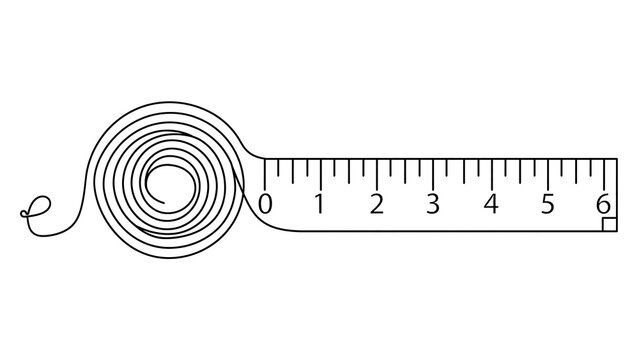 Measuring tape rolled up with ruler scale isolated on white background.