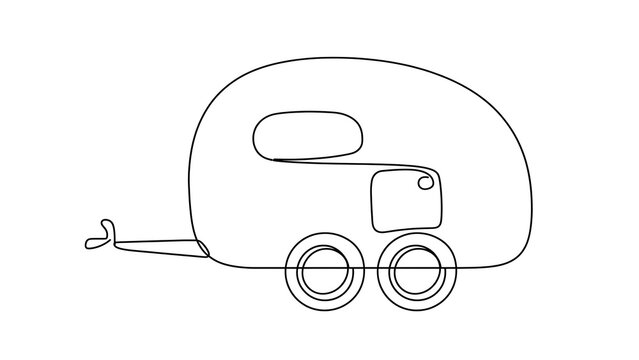 Vintage camper trailer white background.