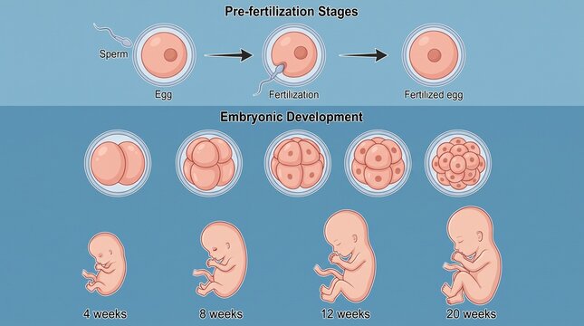 Human embryonic and fetal development stages from fertilization