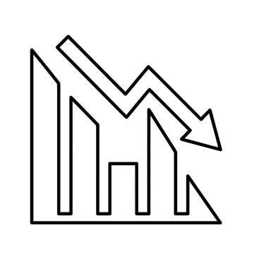Graph with downward trend arrow