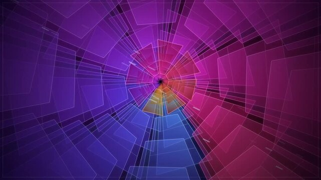 Vibrant colorful abstract tunnel background.