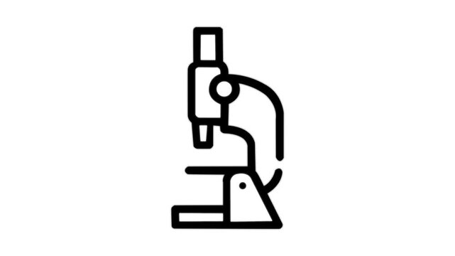 microscope laboratory tool line icon animation