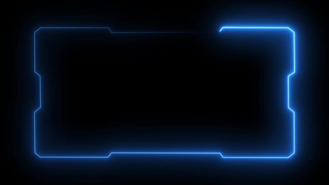 Futuristic digital HUD cyber frame technology for video overlay templates. Digital HUD futuristic motion graphic element cyber generated background optimized for secure hologram visuals