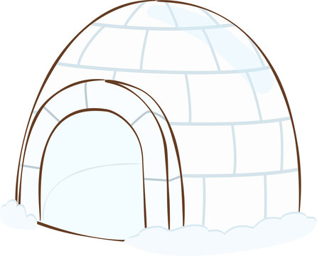 Handdrawn Illustration of a Snow Igloo