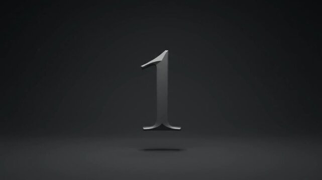 3d render of the number five in dark metal on dark background