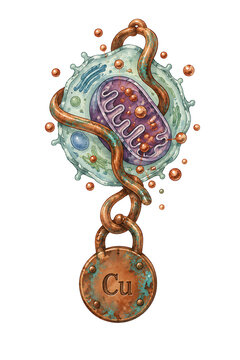 Cuproptosis Copper-Dependent Cell Death Mitochondrial Toxicity and Cancer Research Medical Illustration