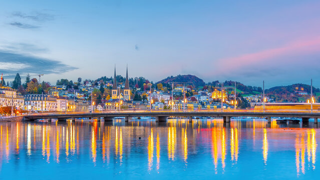 Lucerne city skyline  in  Switzerland