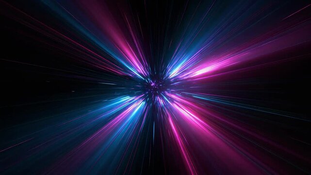 Neon Blue and Magenta Speed Tunnel Zoom Loop 4K