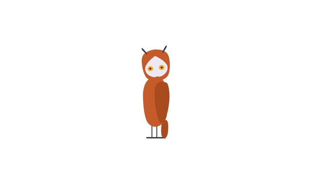 Owl Monitoring Icon, seamless, loop