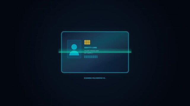 Digital ID Card Holographic Scanning Motion Graphic
