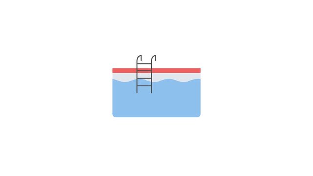Swimming Pool Icon, seamless, loop