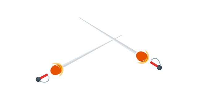 Fencing Swords Icon, seamless, loop