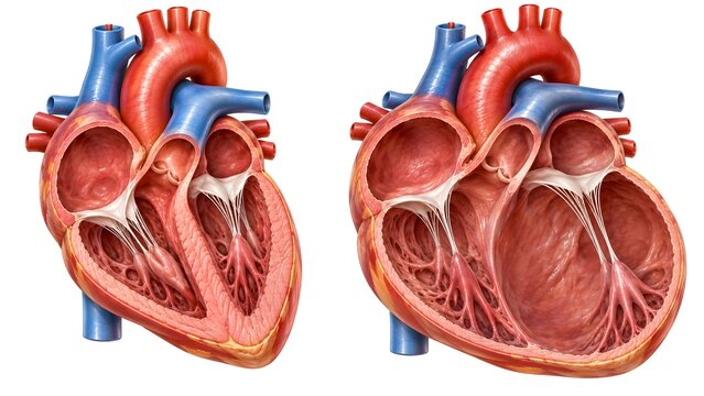 Dilated Cardiomyopathy Heart Anatomy Medical Illustration