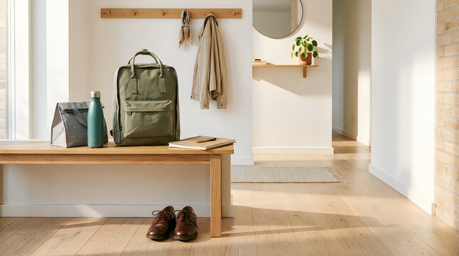 Preparing for the academic year a stylish entryway setup for students returning to school