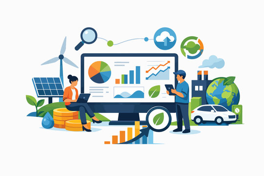 Sustainable business analytics with renewable energy and data visualization