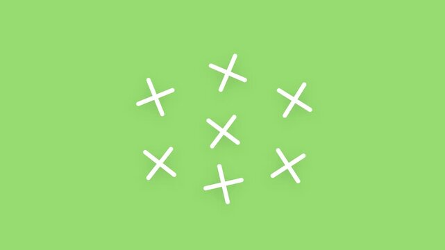Animated White Plus Signs Forming Circle on Green Background