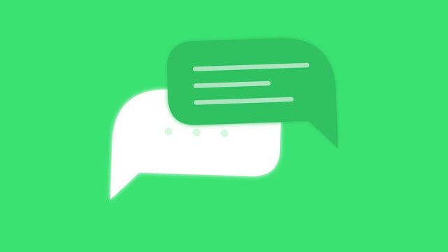 Animated Chat Bubbles Incoming Message Notification Icon Green Background