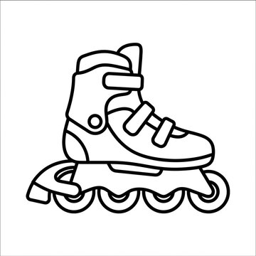 Inline roller skate with four wheels designed for urban commuting and recreational skating