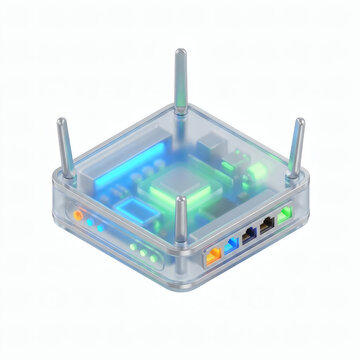 3D Translucent Glass Wi-Fi Router Wireless Network Icon