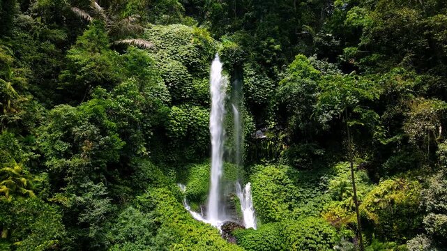 Tiu Kelep Waterfall in Lombok, Indonesia