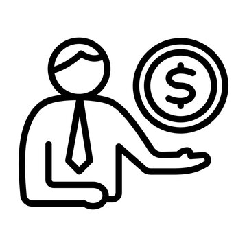 Investor  Icon - Black Outline