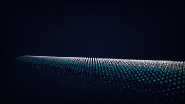 Glowing particle wave grid seamless loop motion background