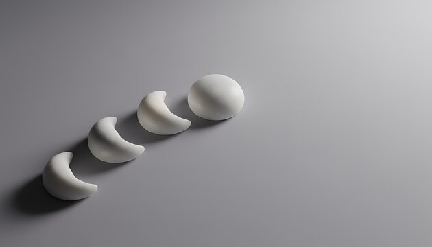 グレー背景に並ぶ月の満ち欠け