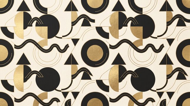 Luxury Black Gold Abstract Geometric Pattern