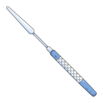 cartoon illustration of a dental explorer or probe instrument