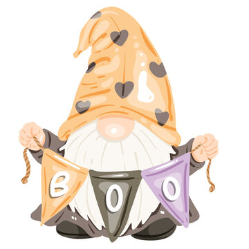 Illustration of Halloween gnome
