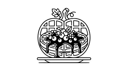 Obraz premium Waffle Pumpkin Fall Harvest Food Isolated Transparent Background