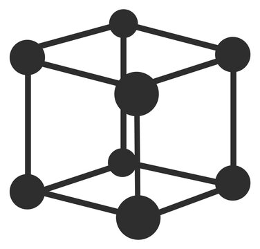 Molecular structure black icon. Chemistry science symbol