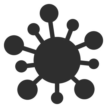 Molecule black icon. Laboratory science research logo