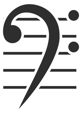 Music bass clef icon. Sound note symbol
