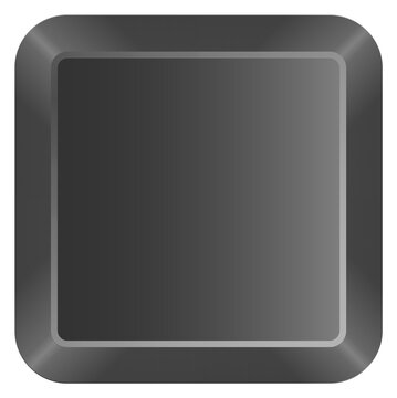 Square black panel. Empty glossy button template