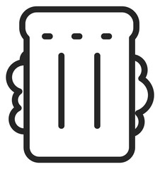 Grilled sandwich line icon. Lunch food symbol © MicroOne